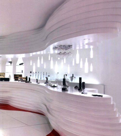 純潔典雅的紅酒酒具專賣店設計